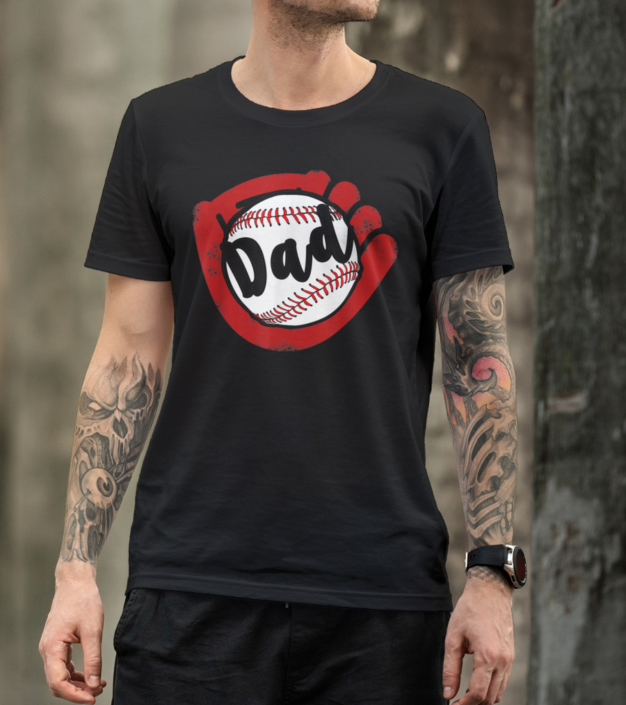 Baseball Dad Glove Softball T-Shirt