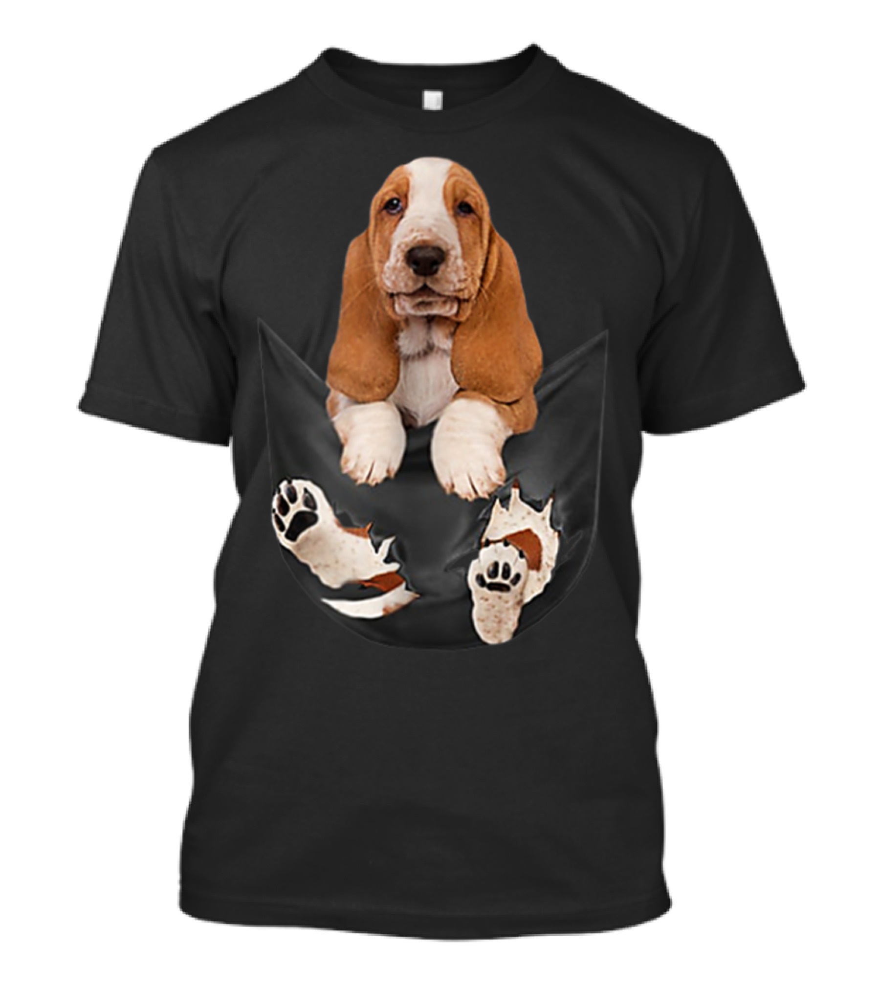 Basset Hound Inside Pocket Funny Dog Lover T-Shirt
