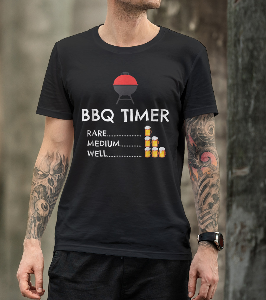 BBQ Timer Rare Medium Well Barbecue Grilling Funny Grill Beer T-Shirt