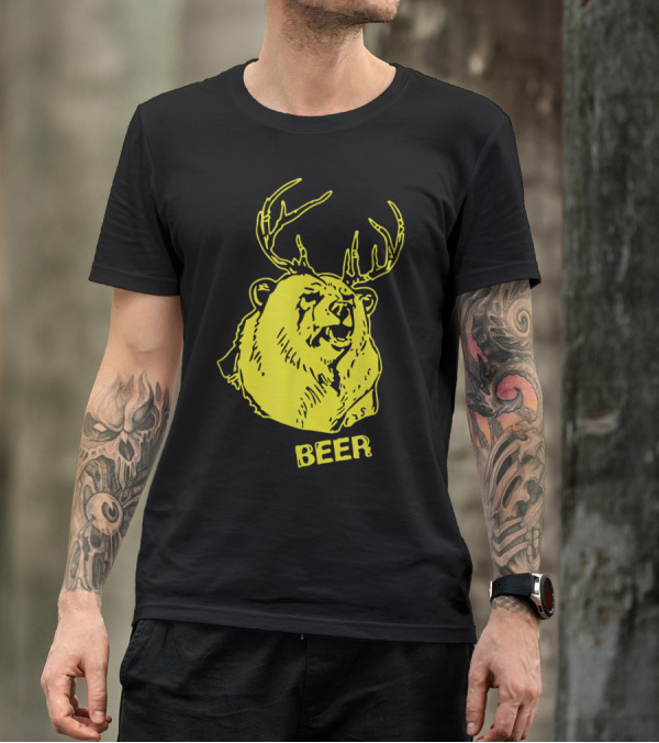 Bear With Deer Antlers Equals Beer T-Shirt