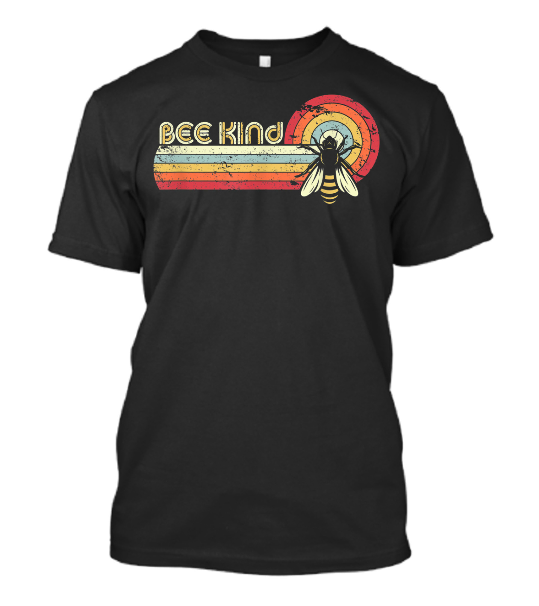 Bee Kind Retro Stripes With Bee T-Shirt