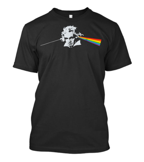 Beethoven Classical Music Composer Teacher With Pink Floyd Prism Rainbow T-Shirt