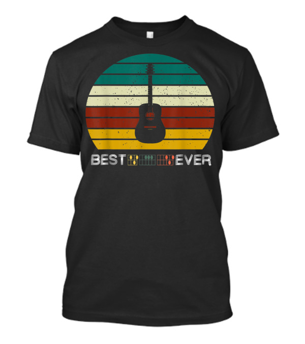 Best Dad Ever Guitar Retro Musician Father T-Shirt