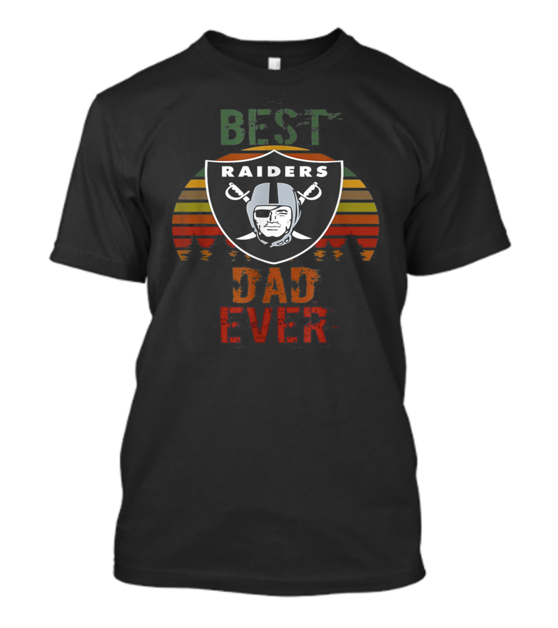 Best Raiders Dad Ever Vintage Sunset T-Shirt