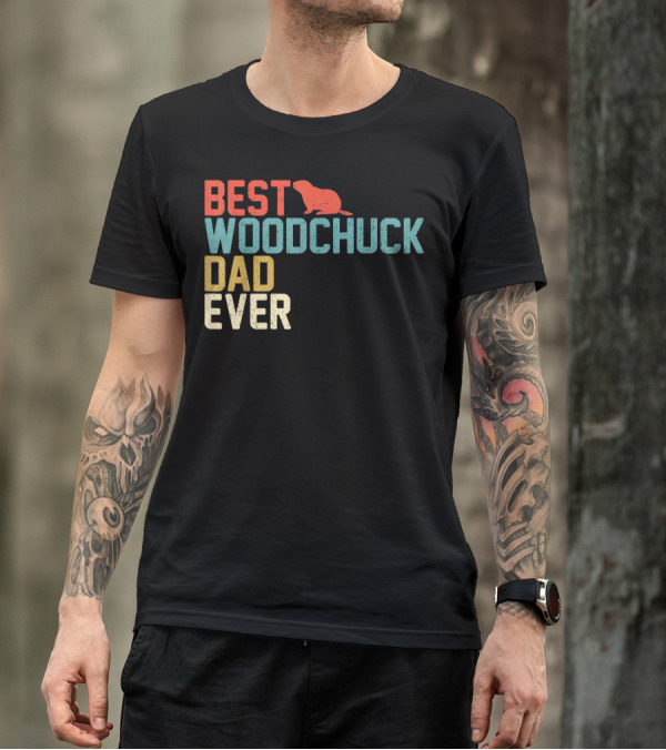 Best Woodchuck Dad Ever Retro Vintage T-Shirt