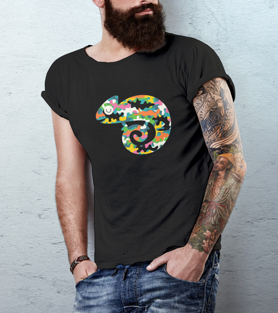 Alive 1371502 Colorful Camouflage Chameleon T-Shirt