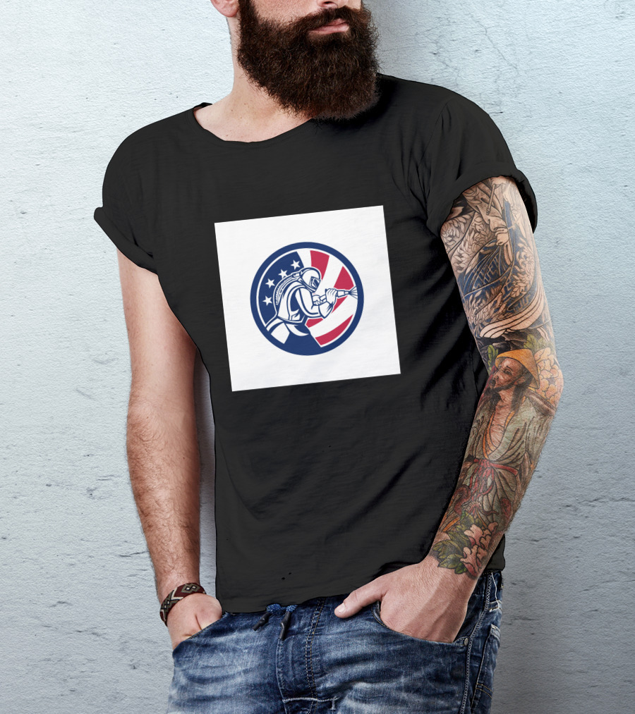 American Sandblaster Flag Circle Usa Abrasive Blasting T-Shirt