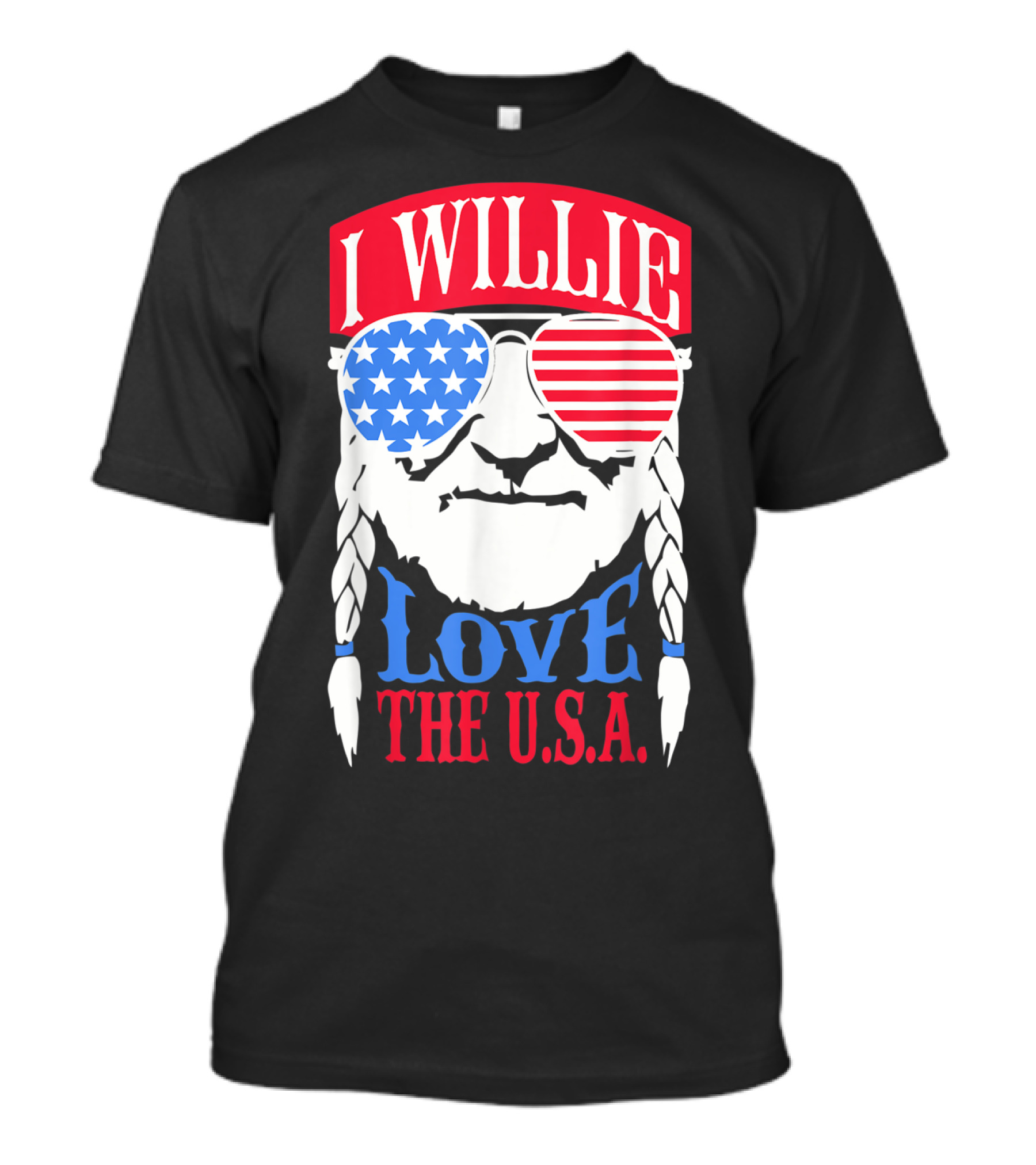 I Willie Love The U.S.A. 4th Of July Patriotic Sunglasses T-Shirt