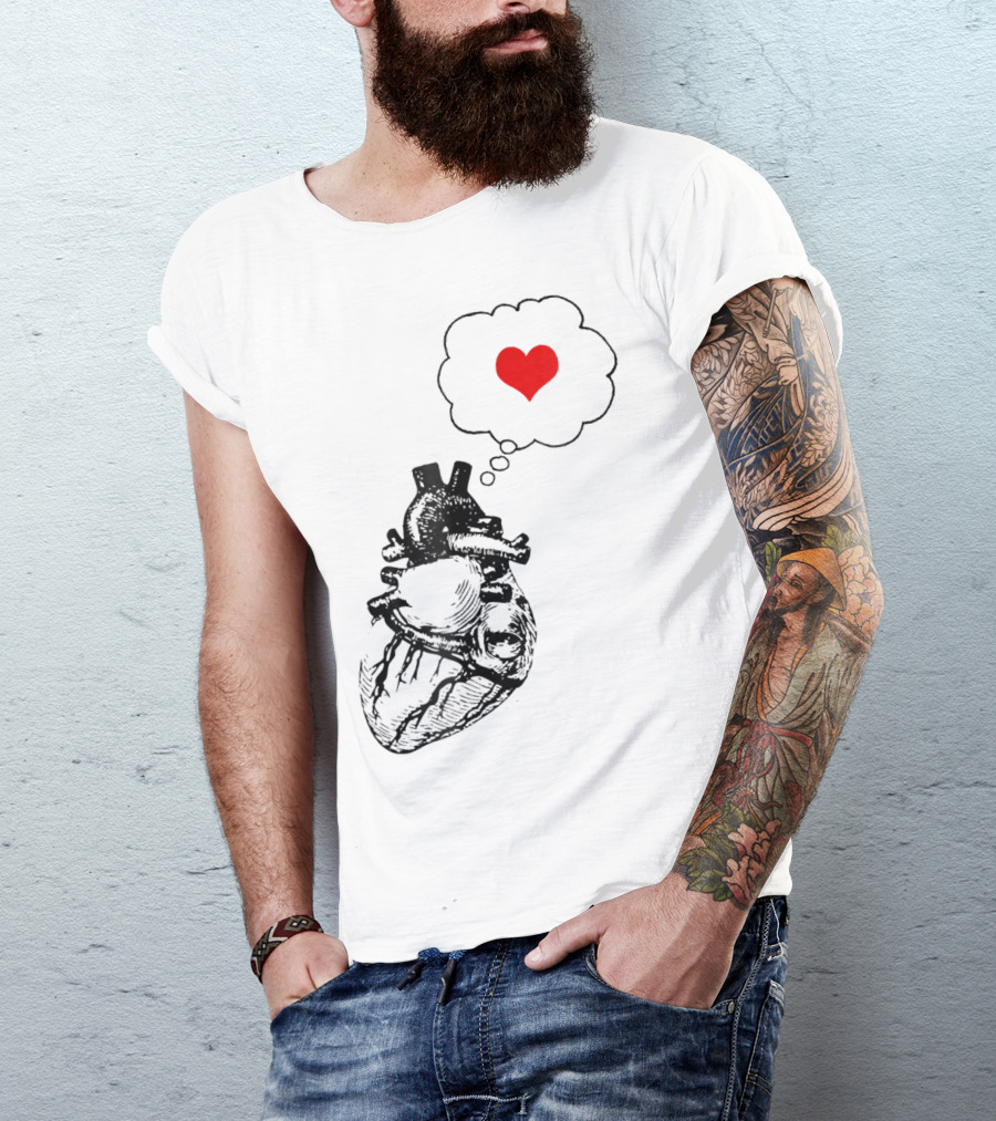 Anatomical Heart With Red Love Symbol Valentine T-Shirt