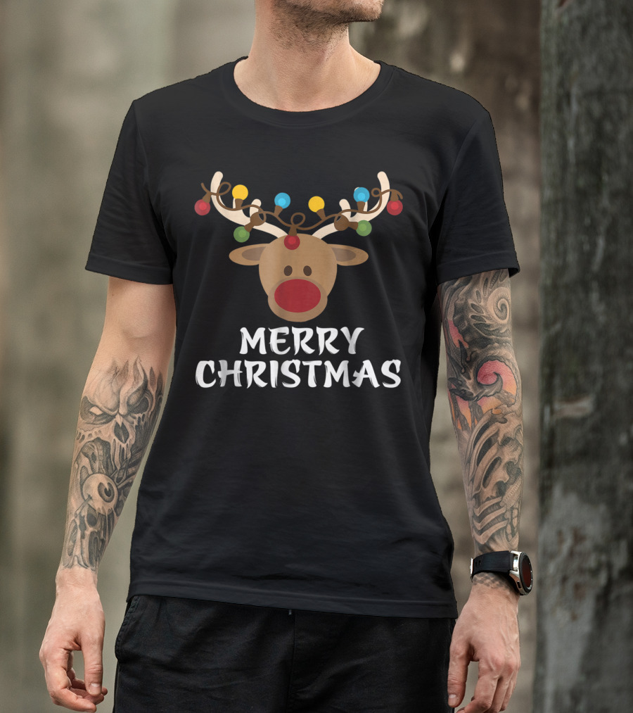 Merry Christmas Reindeer Lights Matching Group Set6 T-Shirt
