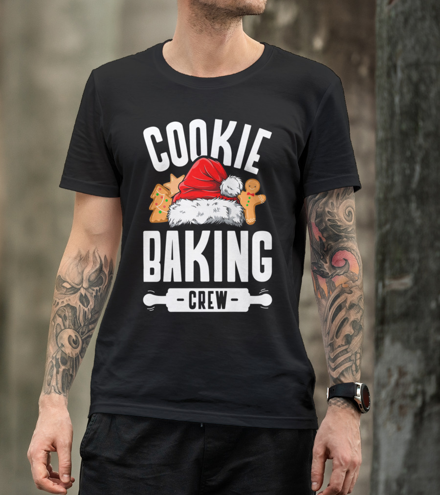 Cookie Baking Crew Christmas Family Gingerbread Team Santa Hat T-Shirt