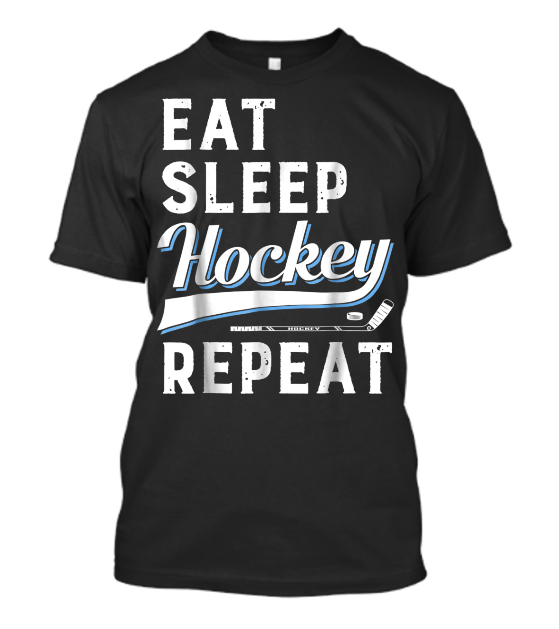 Eat Sleep Hockey Repeat Stick And Puck T-Shirt