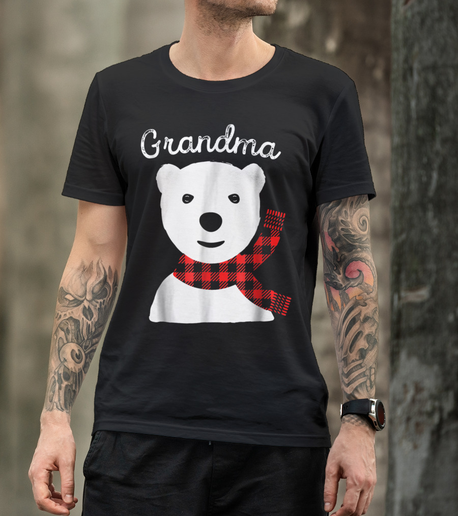 Grandma Plaid Bear Family Matching Christmas T-Shirt
