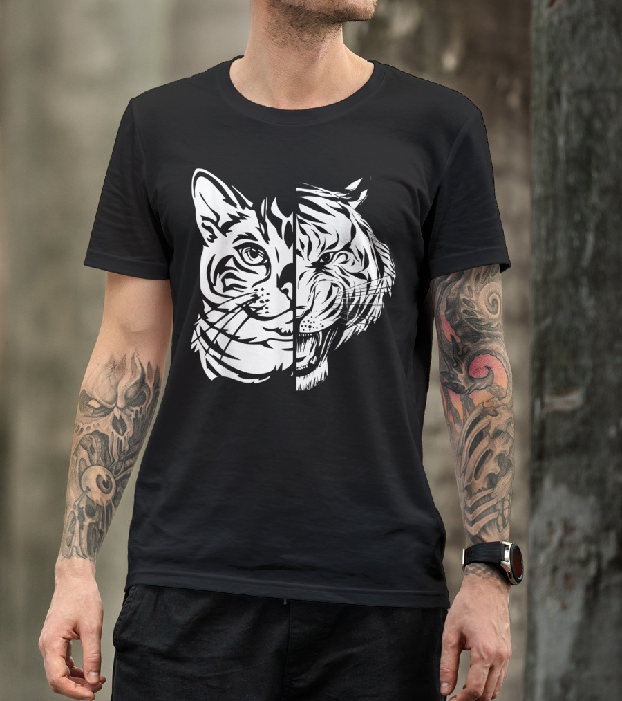 Funny Cat Lover Bengal Cat Shadow Bengal Tiger Fusion T-Shirt
