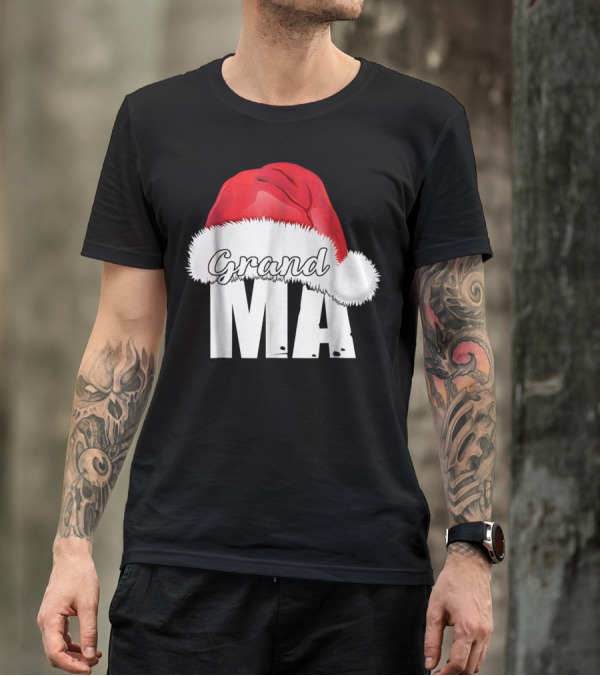 Grandma Christmas Santa Hat Family T-Shirt