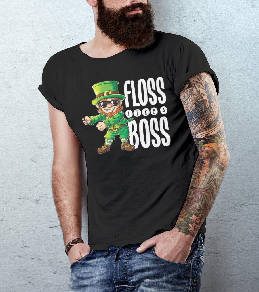 Floss Like A Boss Leprechaun St Patricks Day Boys2 T-Shirt