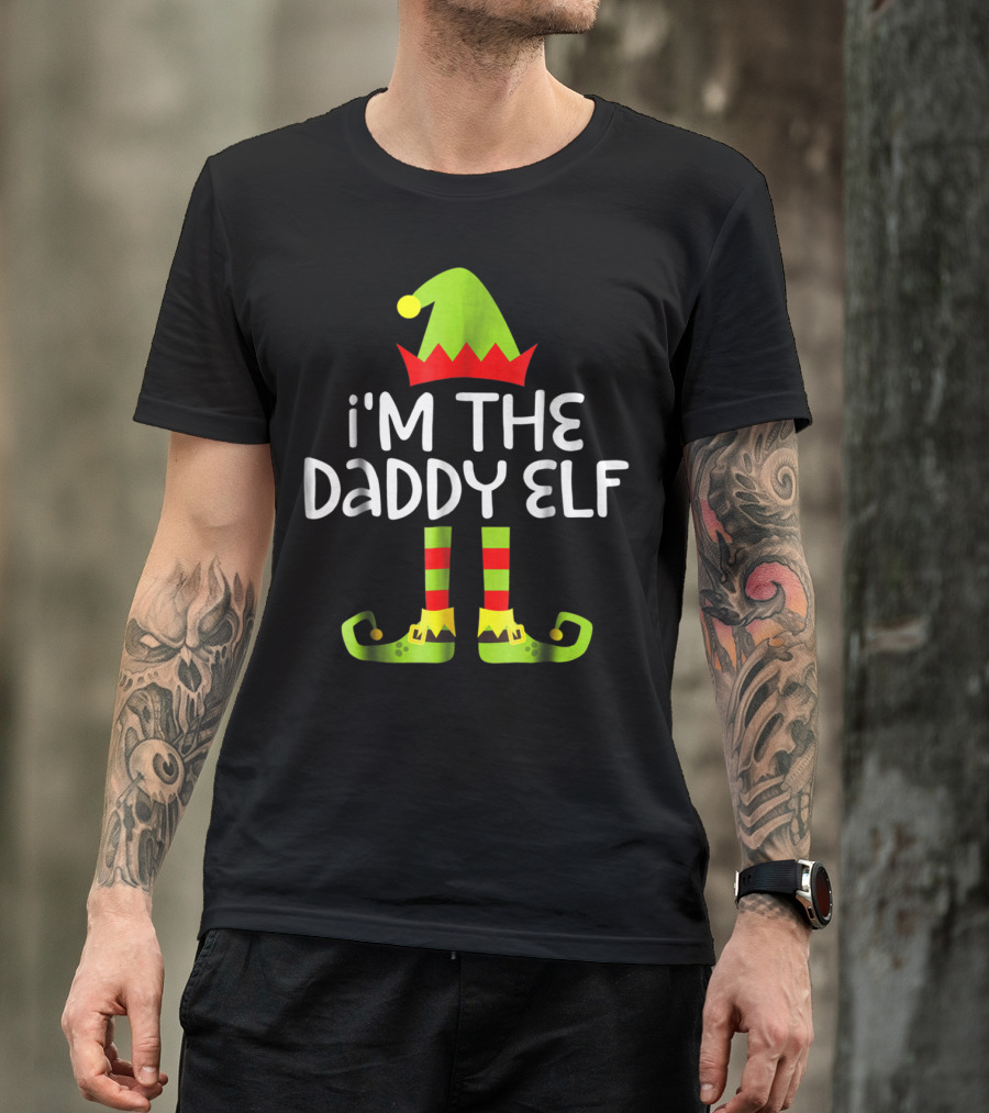 I'm The Daddy Elf Mens Matching Christmas T-Shirt