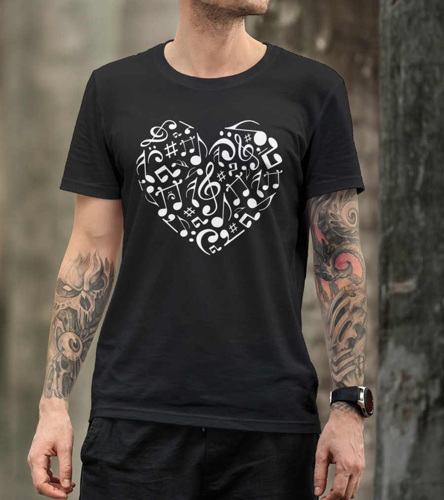 Music Heart Symbols Love Notes Singers Bands Instruments Note8 T-Shirt