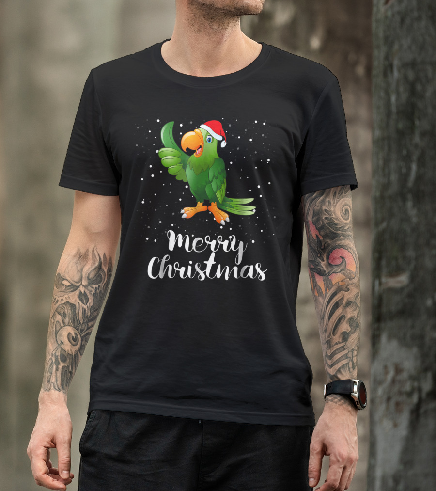 Merry Christmas Parrot Funny Matching Family Group T-Shirt