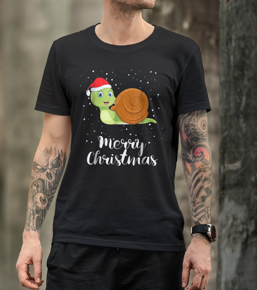 Merry Christmas Snail Funny Matching Family Group T-Shirt