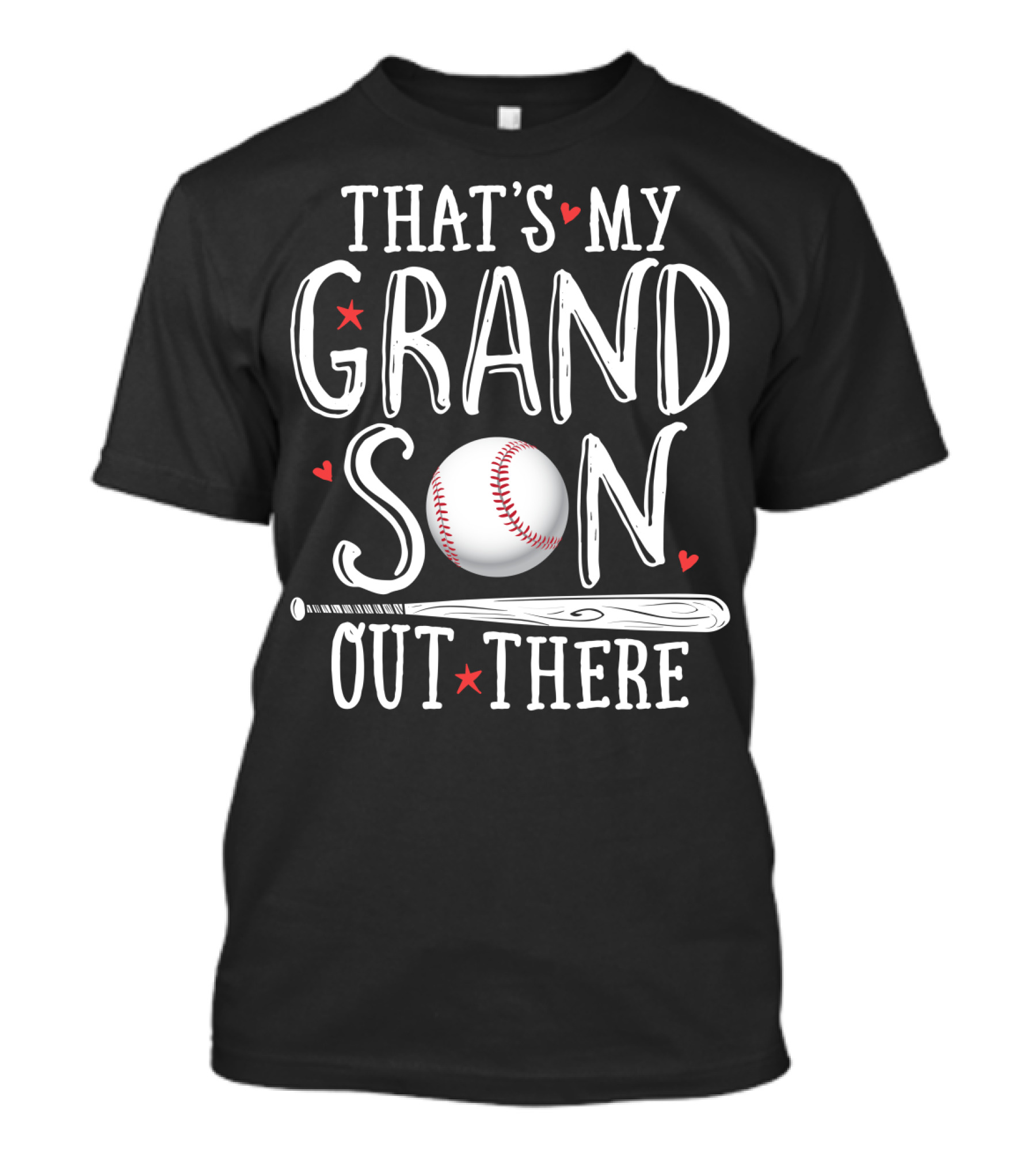 That's My Grandson Out There Baseball Bat And Ball Grandparents 5 T-Shirt