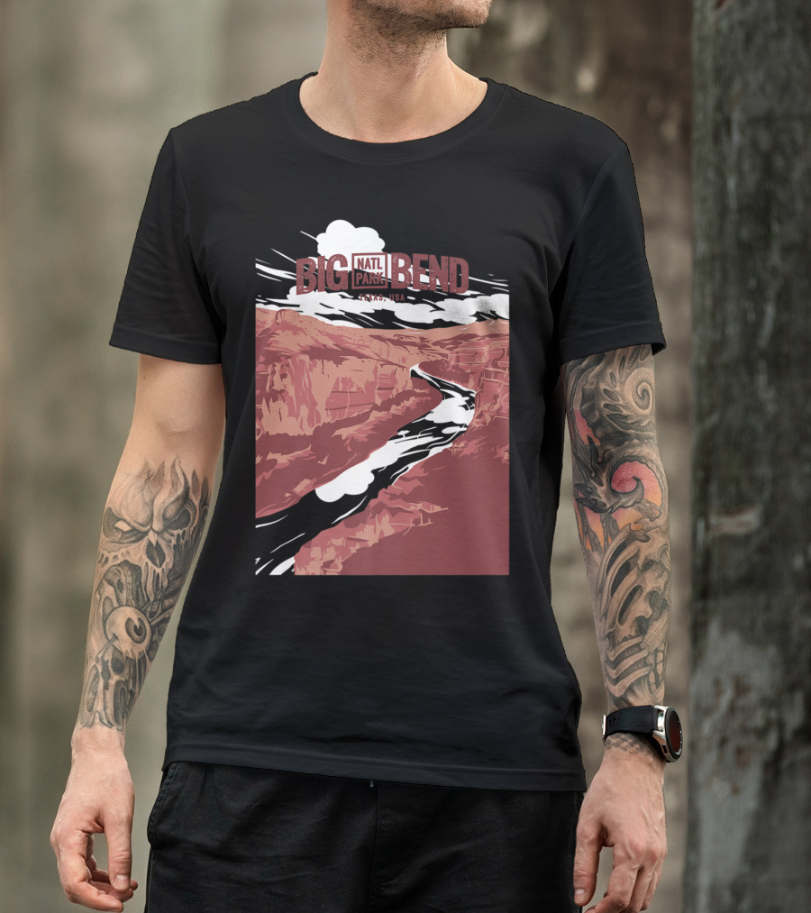 Big Bend National Park Texas USA Vintage Natl Park River Scene T-Shirt