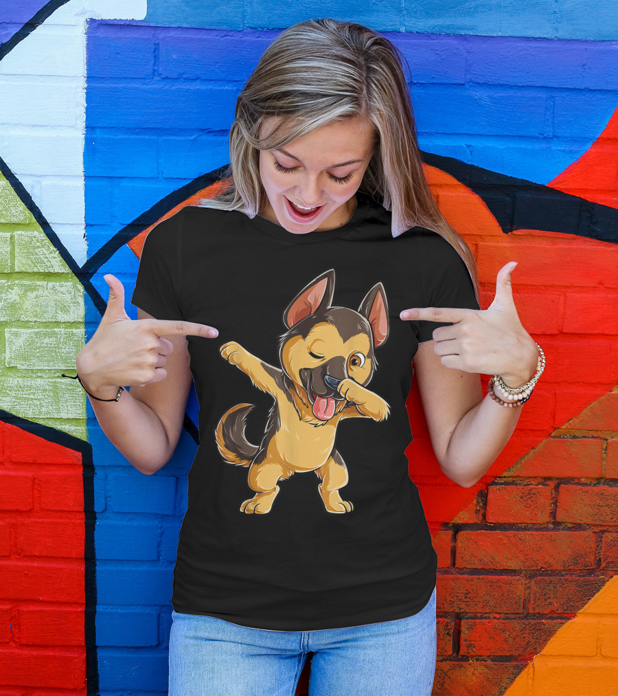 Dabbing German Shepherd Puppy Dance Boys Lover16 T-Shirt