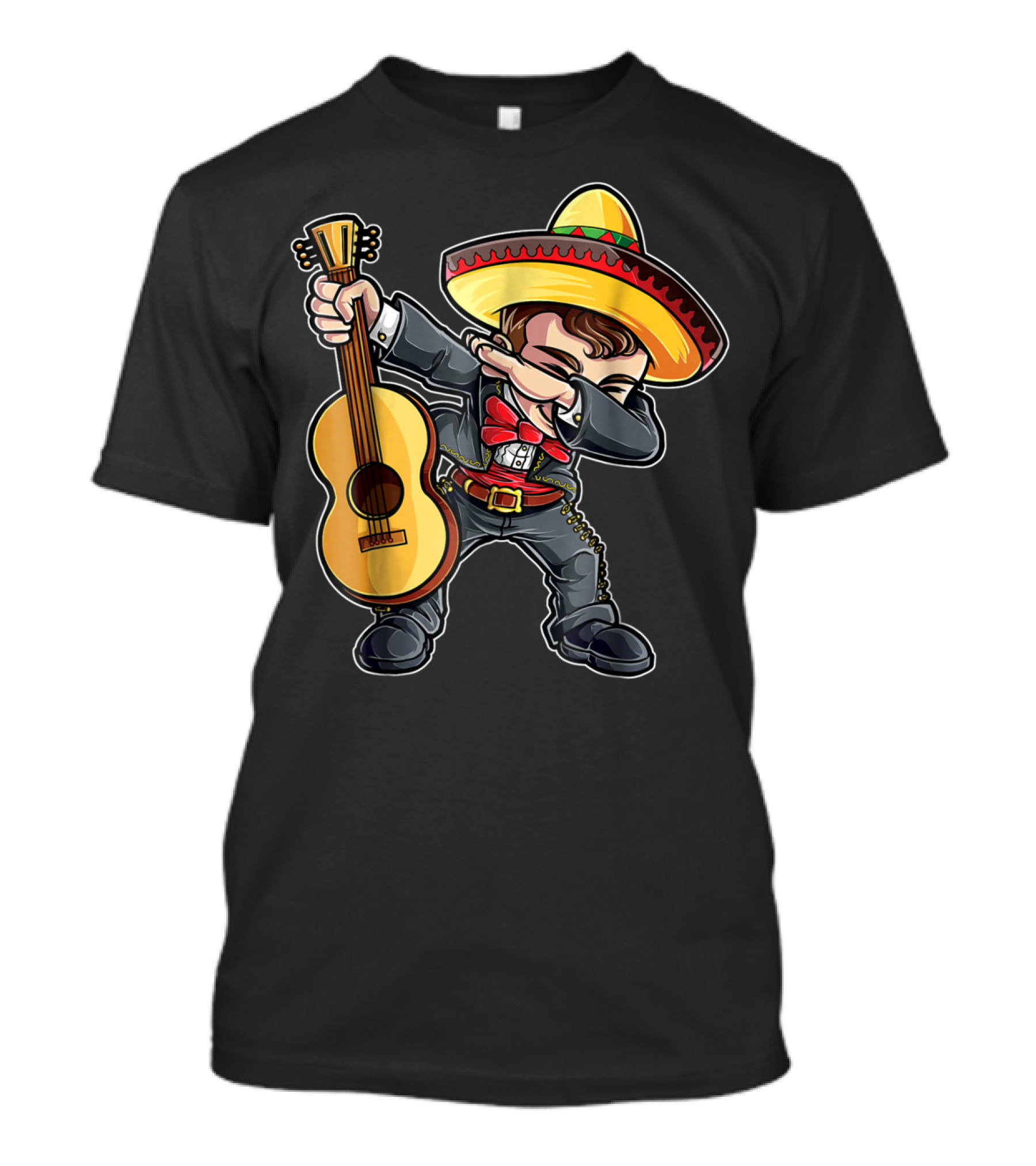 Dabbing Mariachi Guitar Cinco De Mayo Dab Men Kids Sombrero T-Shirt