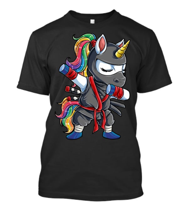 Dabbing Ninja Unicorn Rainbow Martial Arts Women T-Shirt