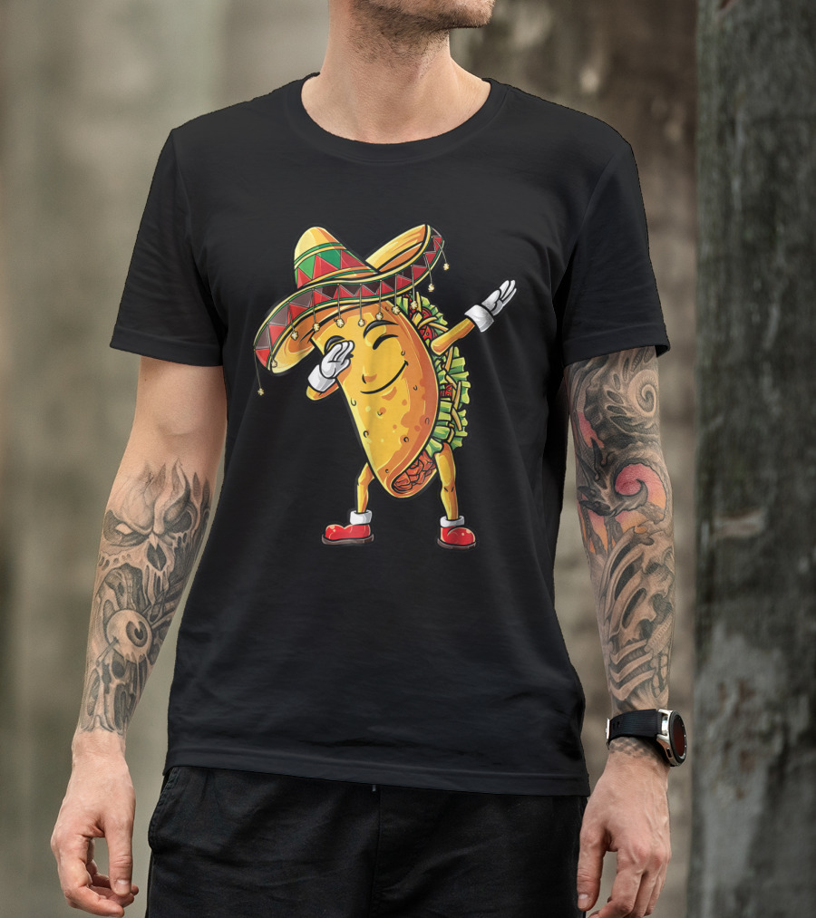 Dabbing Taco Sombrero Cinco De Mayo Kids Boys Girls Fun T-Shirt