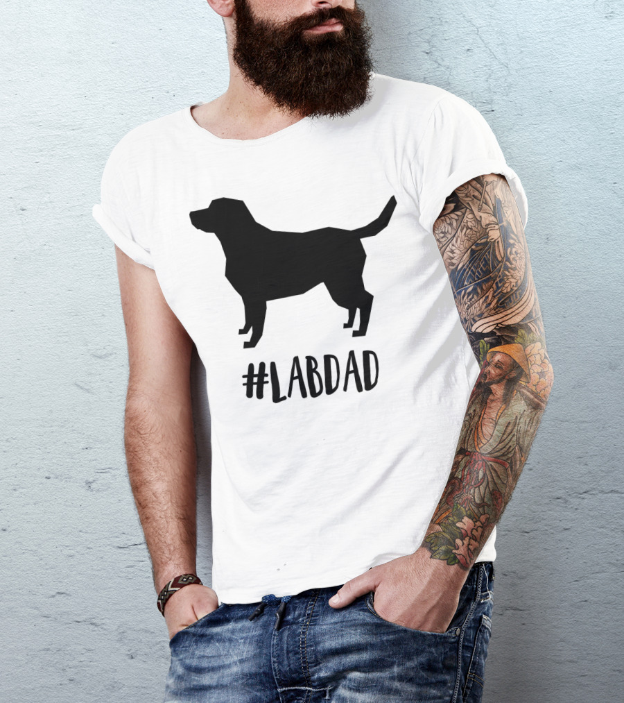 LABDAD Yellow Black Labrador Retriever Dog T-Shirt