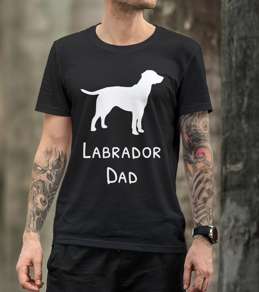 Labrador Dad Silhouette Canine Father's Day T-Shirt