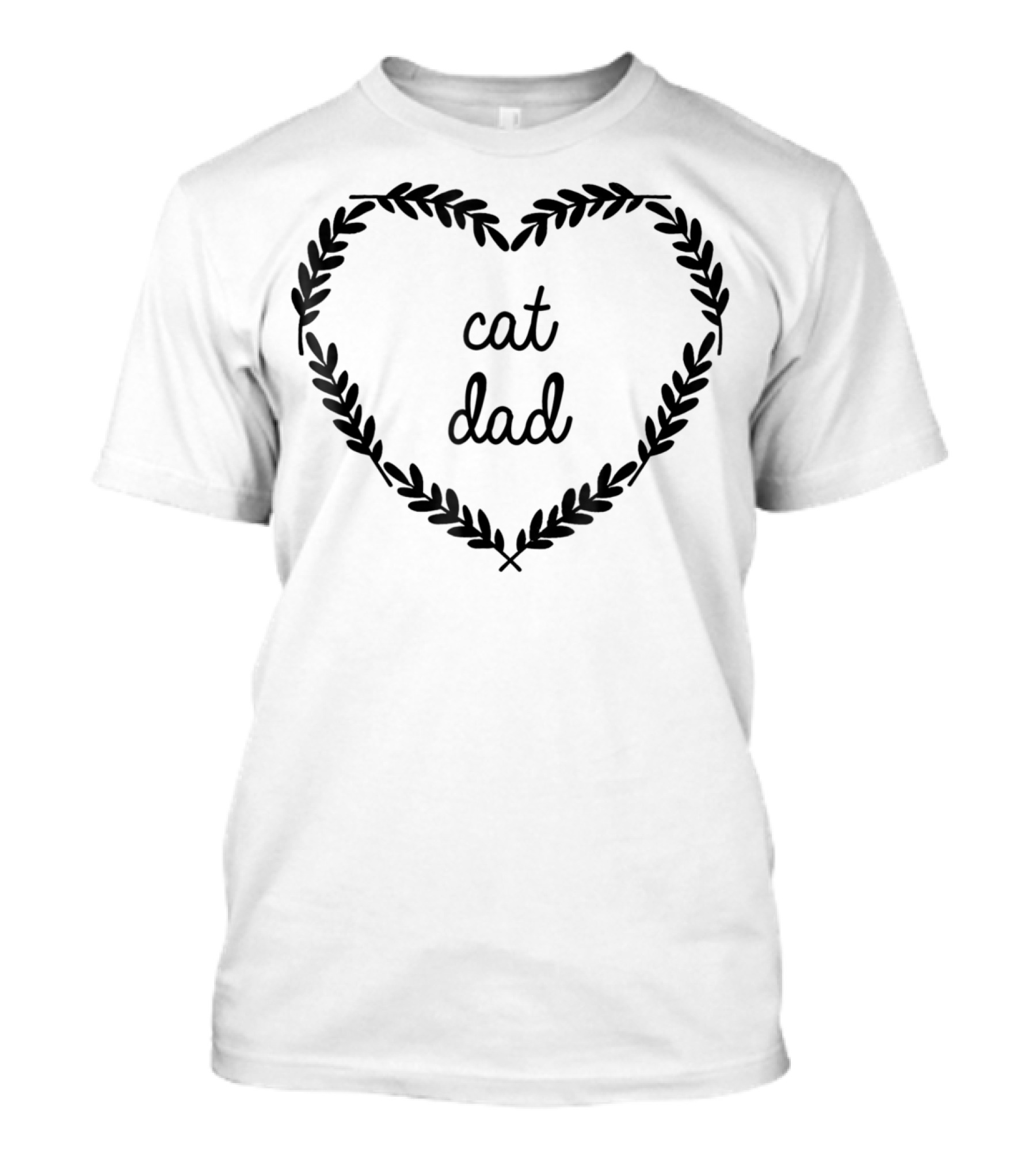 Cat Dad Heart Laurel Wreath T-Shirt