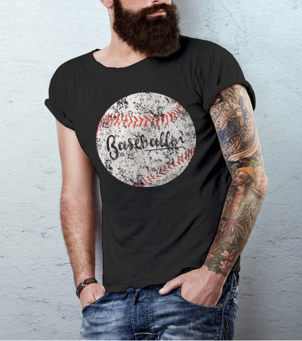 Baseballin Funny Baseball Player Grunge Baseball T-Shirt
