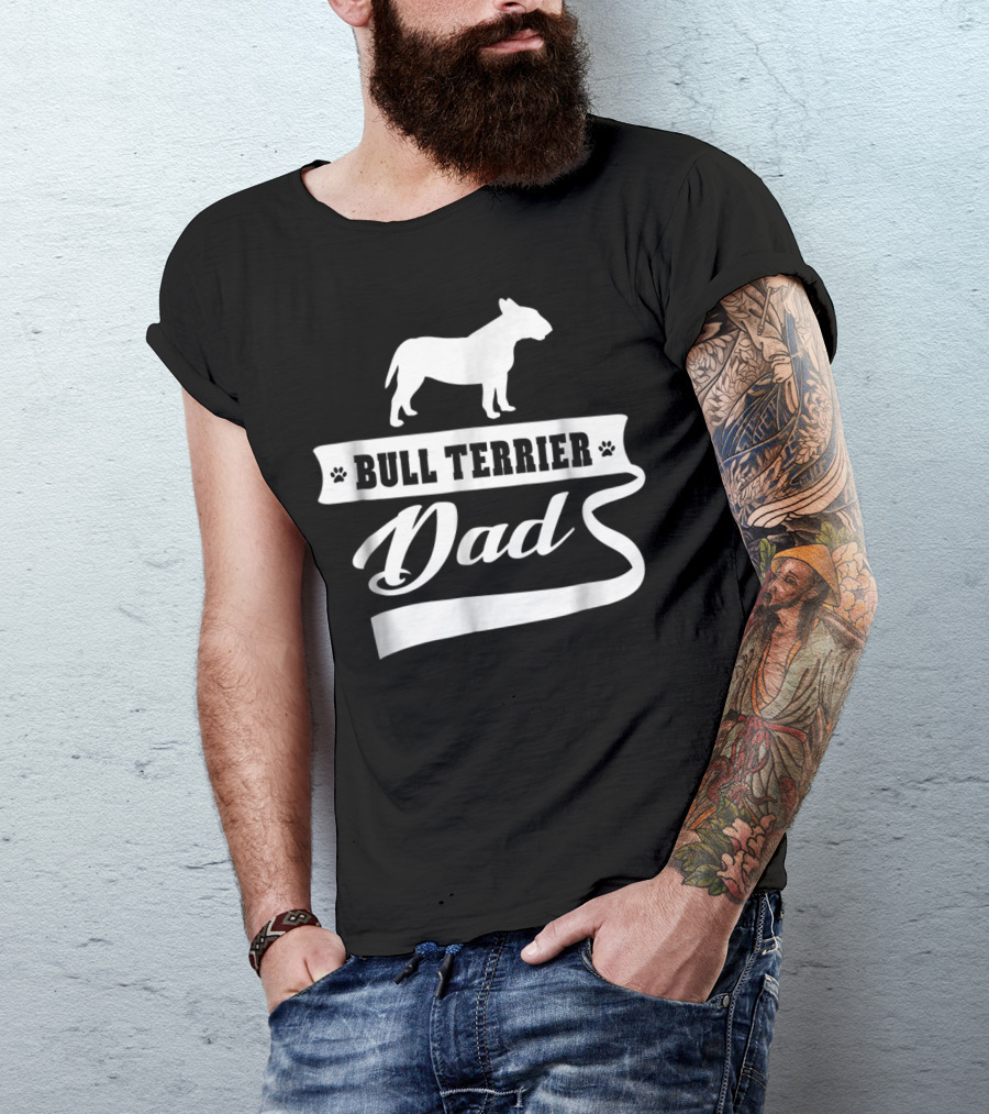 Bull Terrier Dad Mens Animal Dogs T-Shirt