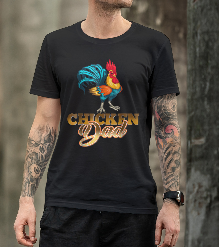 Chicken Dad Rooster Hen Farmers35 Funny T-Shirt