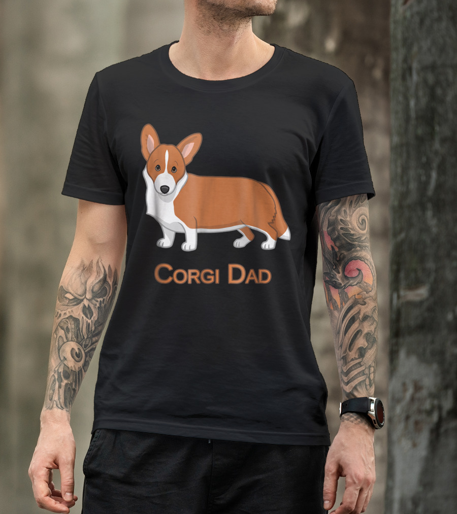 Corgi Dad Red Cardigan Welsh Dog Lovers 76 T-Shirt