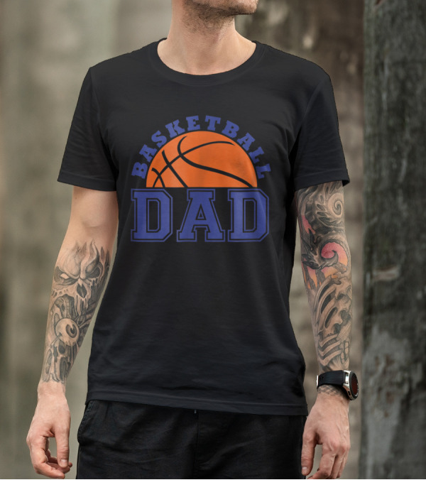 Basketball Dad Orange And Blue Basketball T-Shirt