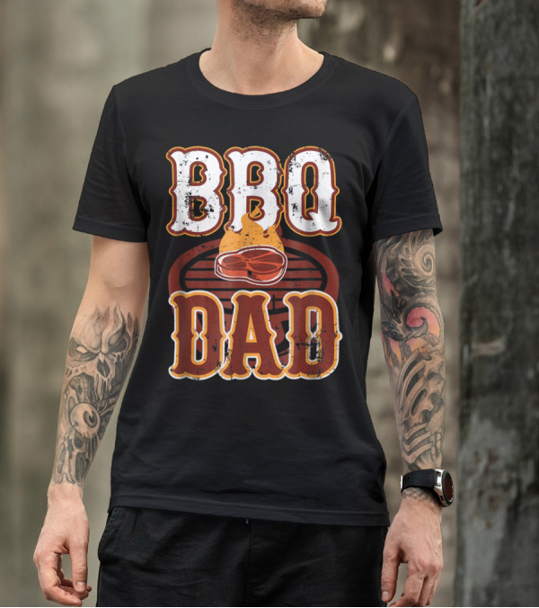 BBQ Dad Steak Grilling Flame Barbecue Dad T-Shirt