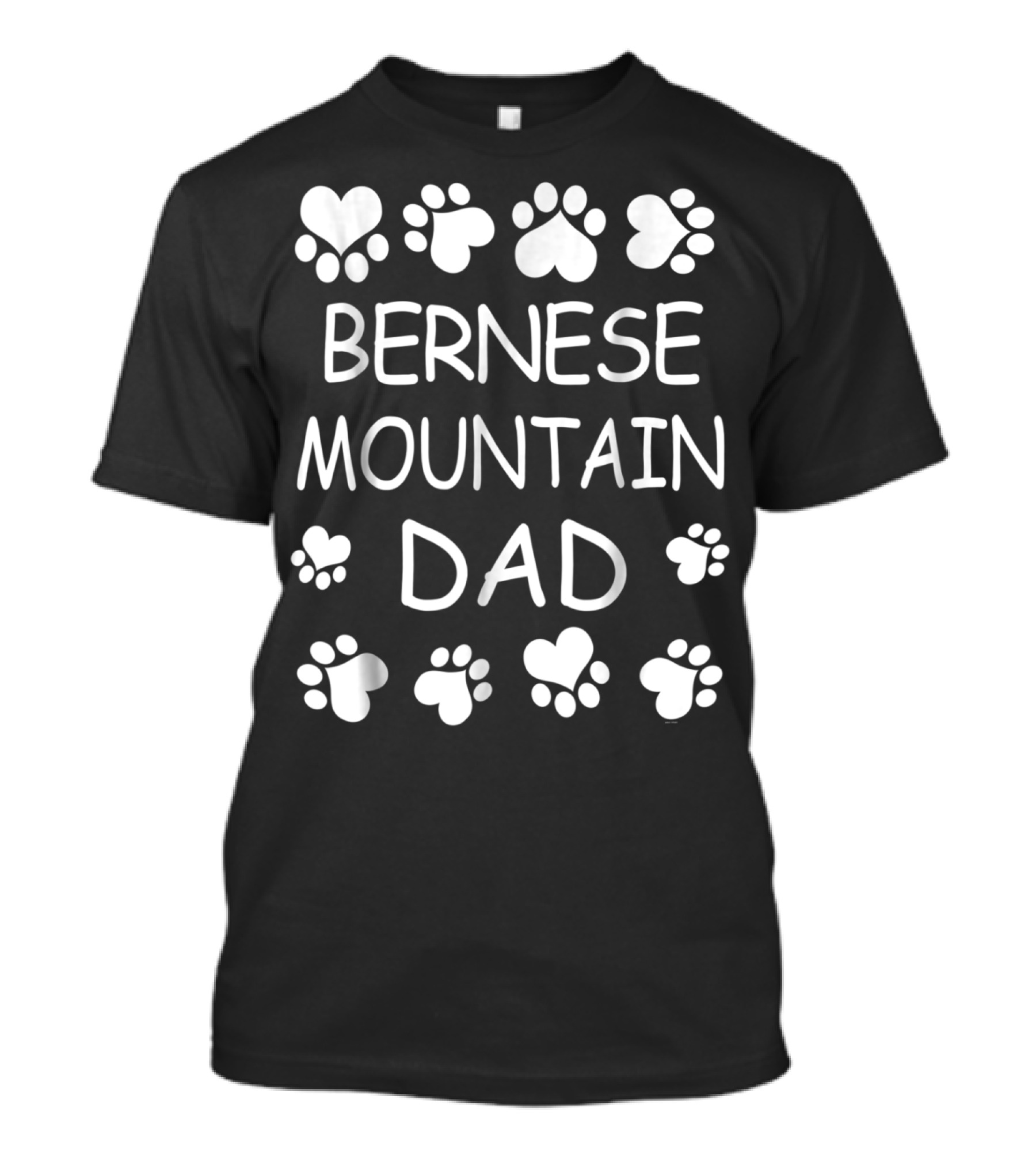 Bernese Mountain Dad Dog Lover Paw Hearts Christmas Birthday T-Shirt