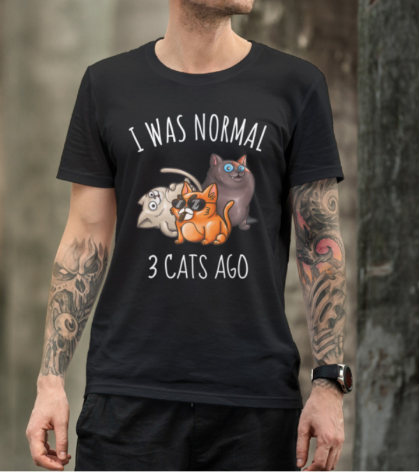 I Was Normal 3 Cats Ago Funny Cat Lady Cattitude T-Shirt