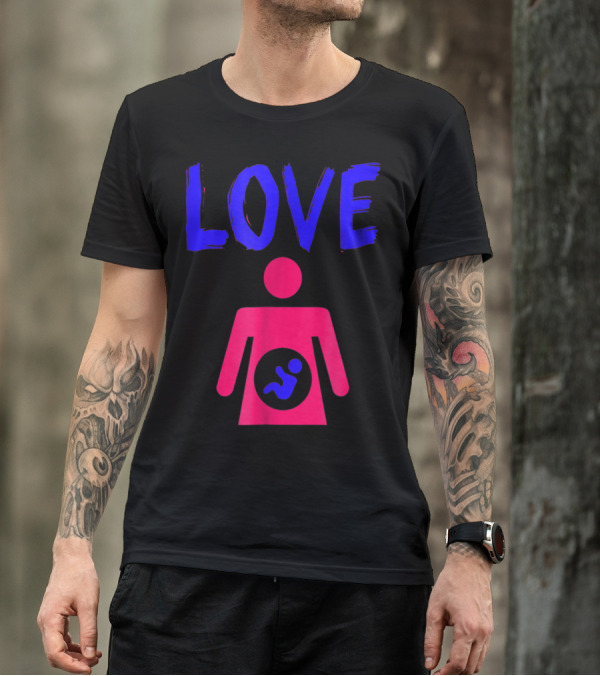 LOVE DAD MOM SON PREGNANCY T-Shirt