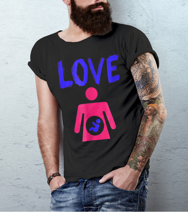 LOVE DAD MOM SON PREGNANCY T-Shirt