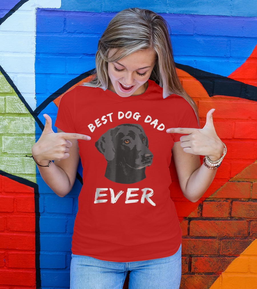 Best Dog Dad Ever Black Lab Retriever T-Shirt