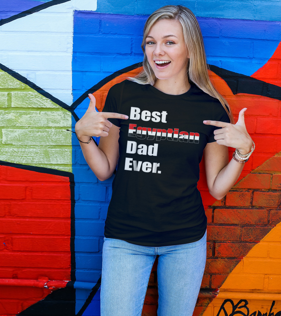 Best Egyptian Dad Ever Egypt Flag Inspired Father's Day Birthday T-Shirt