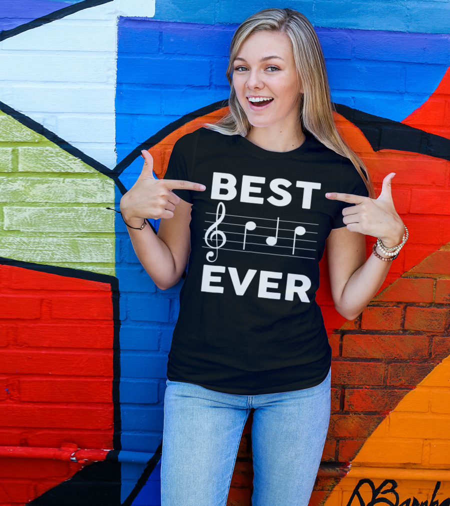 Best Music Dad Ever Best Ever Musician Piano Guitar Player T-Shirt