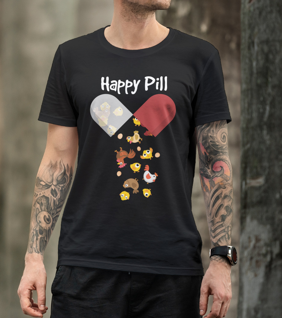Happy Pill Chickens Capsule Fun T-Shirt