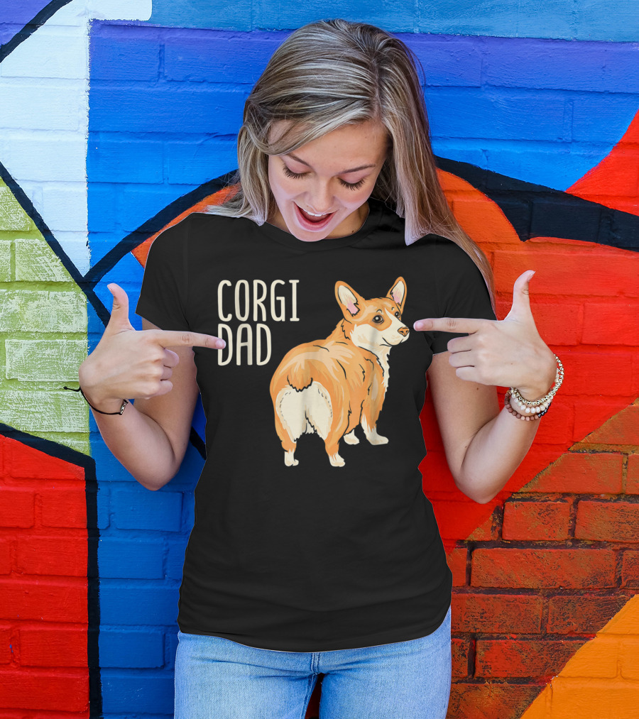 Corgi Dad Cute Dog Pet Owner Adopt Rescue T-Shirt