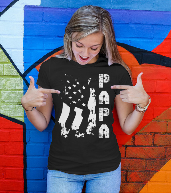 Papa Flag Father's Day S61 USA T-Shirt