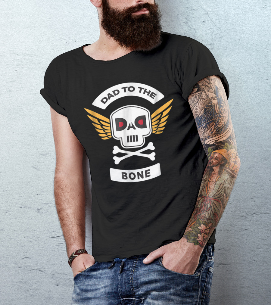 DAD To The Bone Skull Wings Sioux City Rap Merch15 T-Shirt